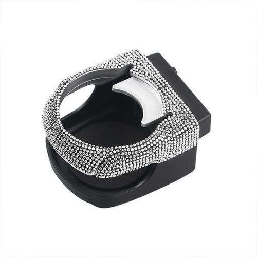 Drilled Front Air Outlet Water Cup Holder Bling Rhinestone Drink Holder For Ashtray Water Cup Kettle Car Accessories