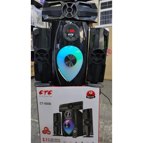 CTC 3.1 CH 20000watts AC/DC/FM/BT/USD/SD Card/ AUX Input Sub Woofer System/Speaker  – Black