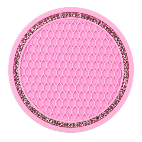 Car Coasters Pvc Car Cup Holder Anti Slip Universal Vehicle Interior Accessories Crystal Glitter Cup Mats For Women And Men