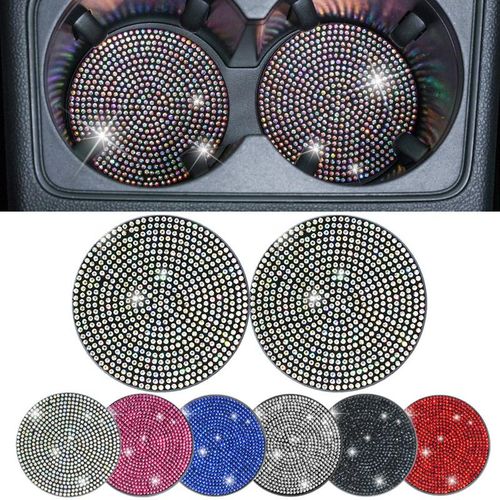 2pcs Bling Car Cup Holder Coaster Auto Anti Slip Bling Cup Holder Coaster Auto Automotive Interior Accessories S For Women