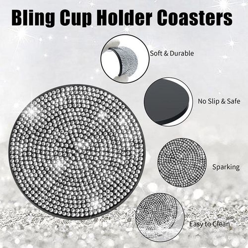 2pcs Bling Car Cup Holder Coaster Auto Anti Slip Bling Cup Holder Coaster Auto Automotive Interior Accessories S For Women