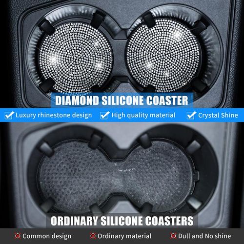 2pcs Bling Car Cup Holder Coaster Auto Anti Slip Bling Cup Holder Coaster Auto Automotive Interior Accessories S For Women
