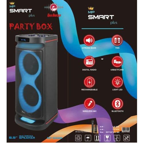 Smartplus 6.5 Inch High Power Professional Rechargeable Multimedia Speaker  - Black