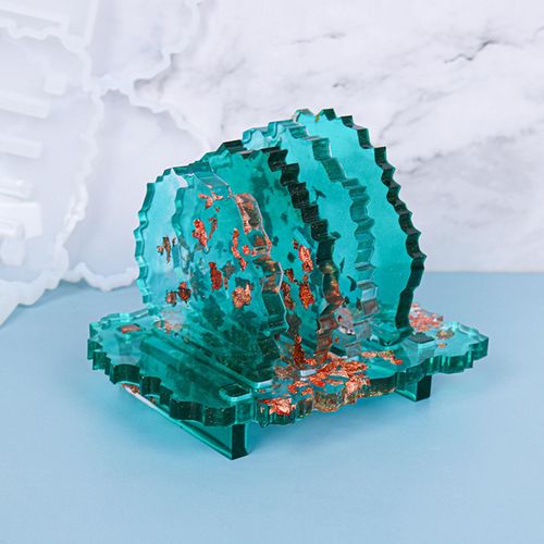 Silicone Coaster Mold Epoxy Resin Mould with Coaster Holder Mold for