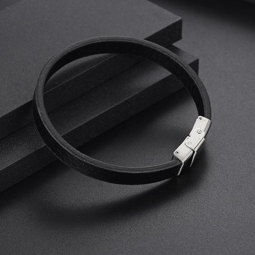 Simple Personality Handmade Woven Leather String Bracelet Men's European and American Titanium Steel Bracelet Vintage Bracelet Light Luxury Yl257