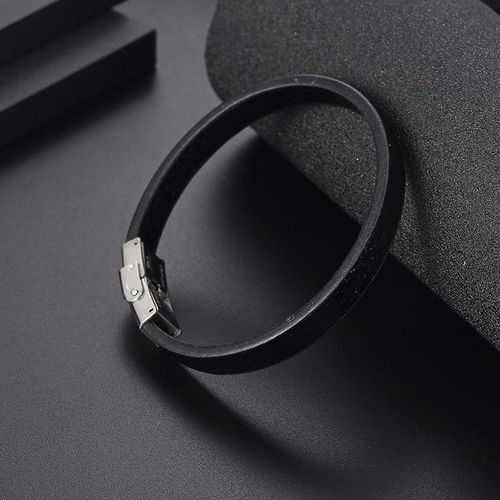 Simple Personality Handmade Woven Leather String Bracelet Men's European and American Titanium Steel Bracelet Vintage Bracelet Light Luxury Yl257