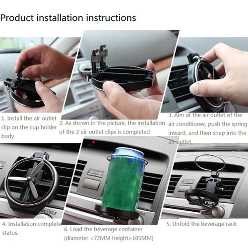 Universal Folding Cup Holder Auto Car Air-Outlet Drink Holder With Fan Car Beverage Bottle Cup Car Frame For Truck Van Drink