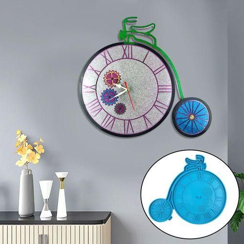 Square Round Clock Silicone Expoxy Resin   Jewelry Making DIY Blue