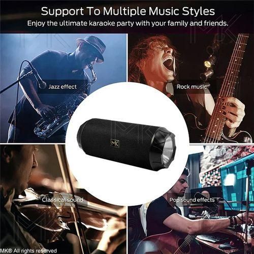 MK ® Wireless Bluetooth Portable Speaker 15W Stereo Sound With Flashlight, TWS Surround Pairing, Lightweight For Party Outdoor Camping