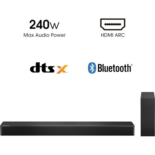 Hisense 2.1 CH 240W Soundbar HS2100 - DTS Virtual X, Subwoofer, HDMI ARC, Bluetooth , Black