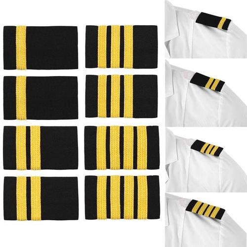 1 Pair Clothing Decor Epaulettes Professional Pilots Epaulets Bars Shirts Craft Shoulder Badges Garment Diy Accessory
