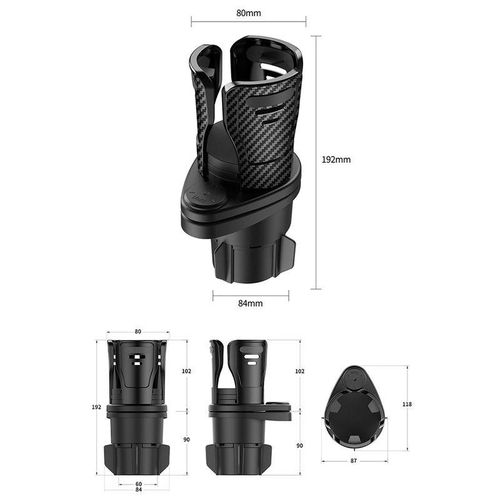 2 In 1 Multifunctional Adjustable Car Cup Holder Expander Adapter Base Tray Car Drink Cup Bottle Holder Auto Car Stand Organizer