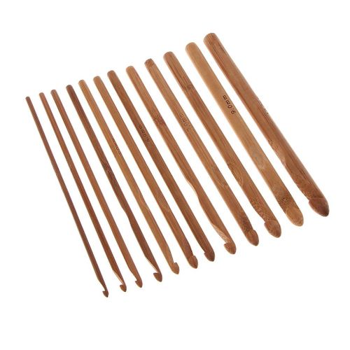 Prettyia Handcraft Crochet Hooks Set - Bamboo Needles Kit With Storage