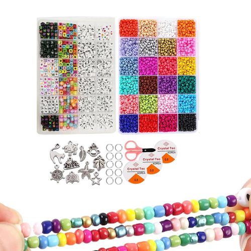 Glass Seed Beads Loose Kit for DIY Bracelets Jewelry Making Finding