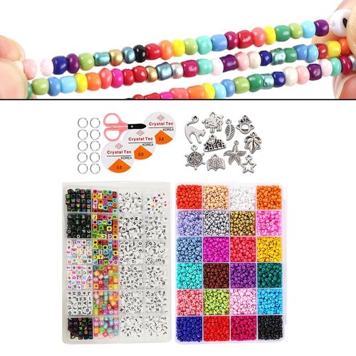 Glass Seed Beads Loose Kit for DIY Bracelets Jewelry Making Finding