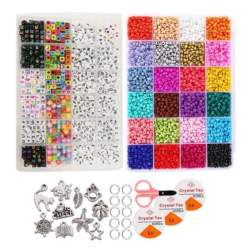 Glass Seed Beads Loose Kit for DIY Bracelets Jewelry Making Finding