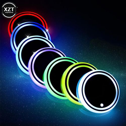 7 Colors Car Led Cup Holder Light Mats Car Coasters Bottle Atmosphere Light Constellation Backlight Lamp Led Cup Holder Pads New
