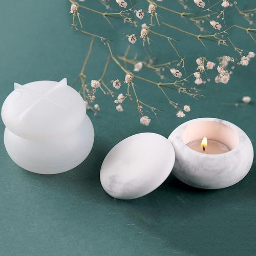 Concrete Candle Jar Silicone Mold Succulent Flower Pot Diy Epoxy Resin Storage Box Planting Machine Production