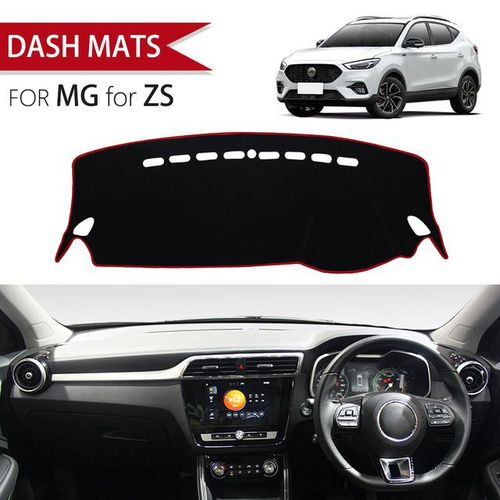 For MG Car Dashboard Cover Avoid Pad Instrument Platform Cover Mat Carpet Accessories-Black Side RHD_Silver