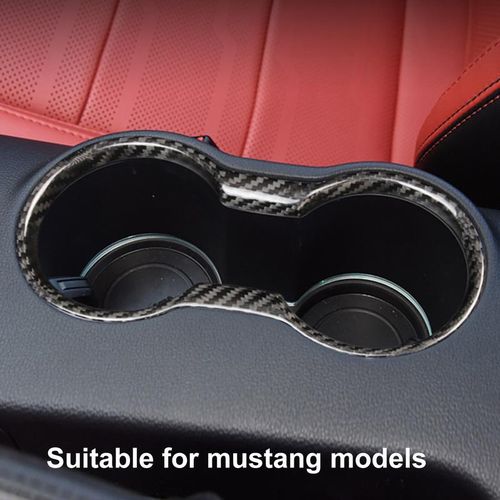 For Ford Mustang 2016 2017 2018 2019 2020 Car Interior Cup Holder Cover Decoration Accessories Abs Red/carbon Fiber Styling