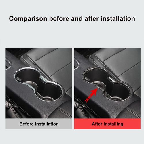 For Ford Mustang 2016 2017 2018 2019 2020 Car Interior Cup Holder Cover Decoration Accessories Abs Red/carbon Fiber Styling