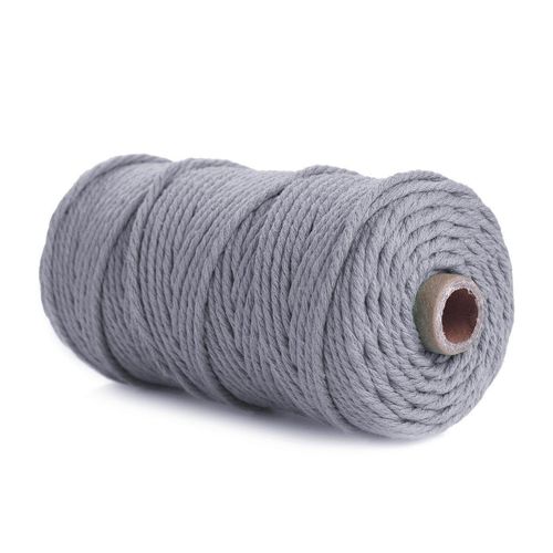 5 3mm 100m Cotton Twisted Cord Rope Natural Macrame String DIY Craft grey