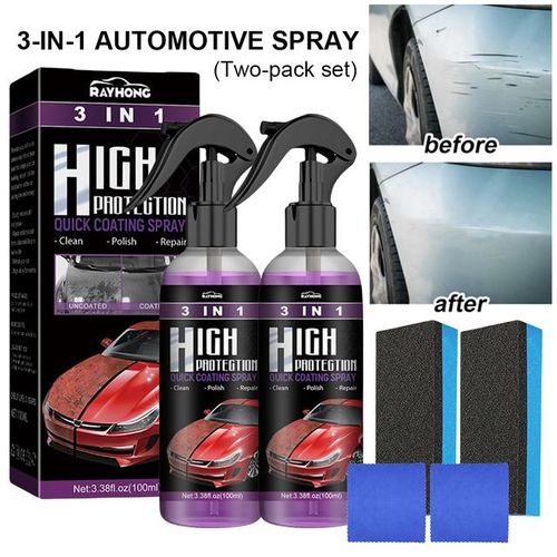 3 In 1 Car Ceramic Coating Spray High Protection Shine Ceramic Car Wash Car Shield 30/100ml Polishing Spraying Wax Tools-100ml 2pcs_Silver