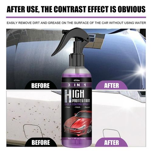 3 In 1 Car Ceramic Coating Spray High Protection Shine Ceramic Car Wash Car Shield 30/100ml Polishing Spraying Wax Tools-100ml 2pcs_Silver