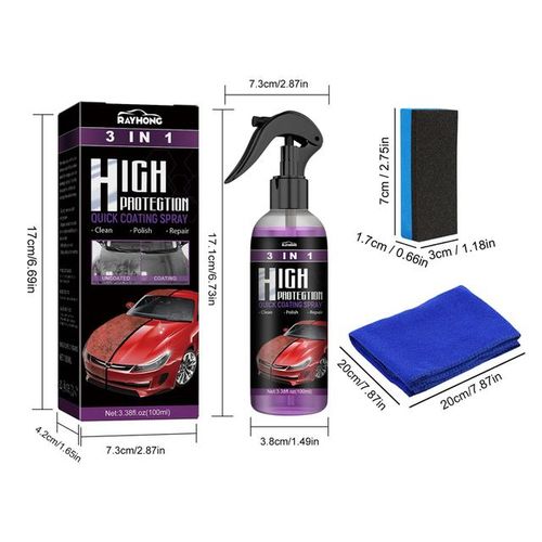 3 In 1 Car Ceramic Coating Spray High Protection Shine Ceramic Car Wash Car Shield 30/100ml Polishing Spraying Wax Tools-100ml 2pcs_Silver
