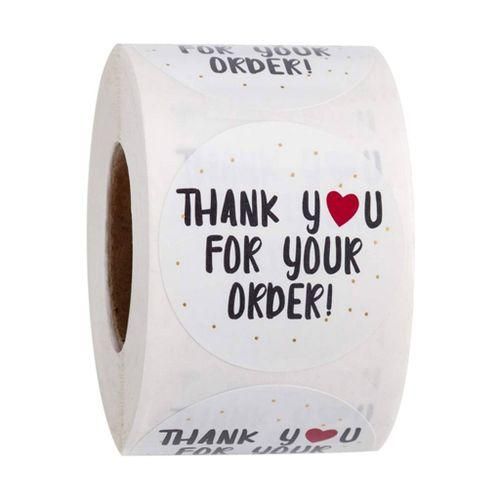 500Pieces Roll Thank You Packaging Sealing Stickers THANK Multicolor