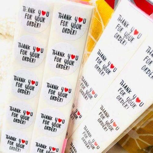 500Pieces Roll Thank You Packaging Sealing Stickers THANK Multicolor