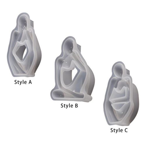 3d Abstract Thinker Statue Silicone Model Gypsum Polymer Clay Diy Reusable