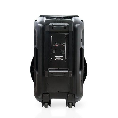 Saachi rofessional Outdoor Trolly Speaker Bluetooth/TWS/FM/LED Bundle With Wireless Mic