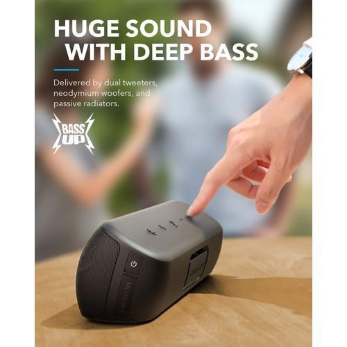 Anker Soundcore Motion+ Bluetooth Speaker with Hi-Res 30W Audio, BassUp, Extended Bass and Treble, Wireless HIFI Portable Speaker with App, Customizable EQ, 12-Hour Playtime, IPX7 Waterproof, and USB-C - Black