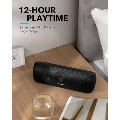 Anker Soundcore Motion+ Bluetooth Speaker with Hi-Res 30W Audio, BassUp, Extended Bass and Treble, Wireless HIFI Portable Speaker with App, Customizable EQ, 12-Hour Playtime, IPX7 Waterproof, and USB-C - Black