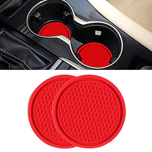 2pcs Bling Car Cup Coaster Pvc Car Coaster Universal Non-Slip Cup Holders Embedded In Ornaments Coaster