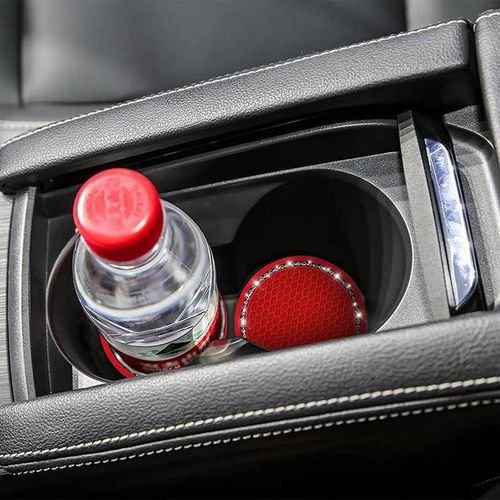 2pcs Bling Car Cup Coaster Pvc Car Coaster Universal Non-Slip Cup Holders Embedded In Ornaments Coaster