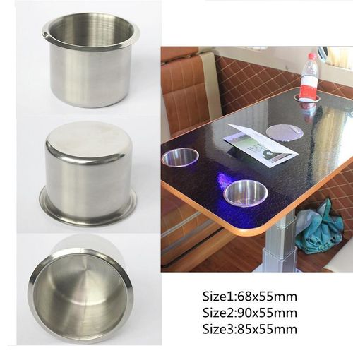 Marine Boat Rv Cup Drink Water Holder Support Built-In Rust Proof Cup Holders Recessed Stainless Steel Cup Drink Bottle For Boat