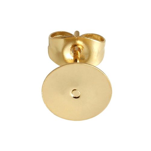 50x Gold Ear Stud Post Earring Blank Pad Tray Base For 3/4/5mm