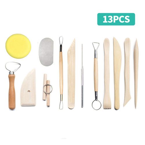 13pcs Pottery Clay Tools Ceramic Clay Sculpting Tool Kit Pottery Modeling Carving Tool Gift for Students Beginners Professionals DIY Art Supplies NO5116
