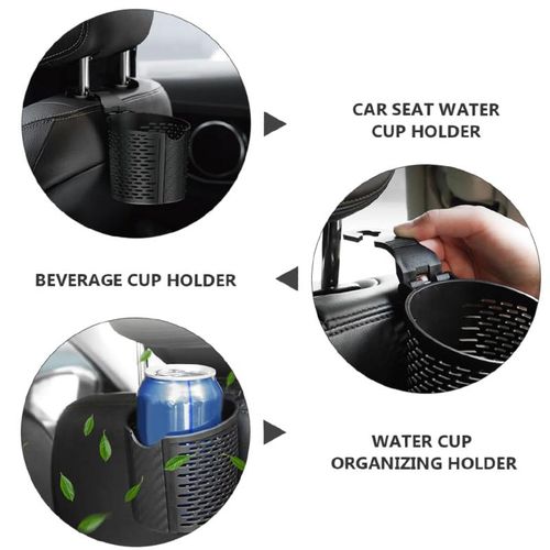 2pcs Car Back Seat Cup Holder Hanging Mount Drink Storage Holders Auto Truck Interior Water Bottle Organizers