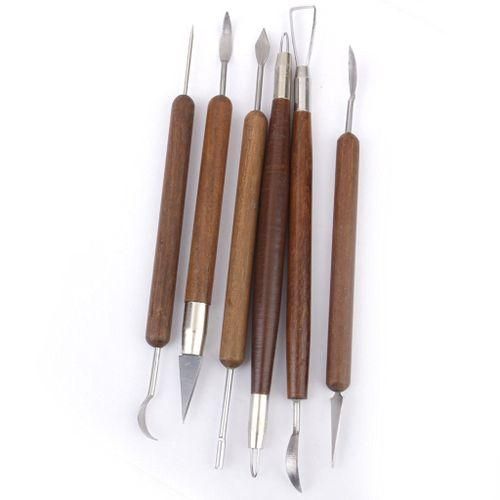 Pottery Clay Sculpture Carving Modeling Tools Wooden Handle