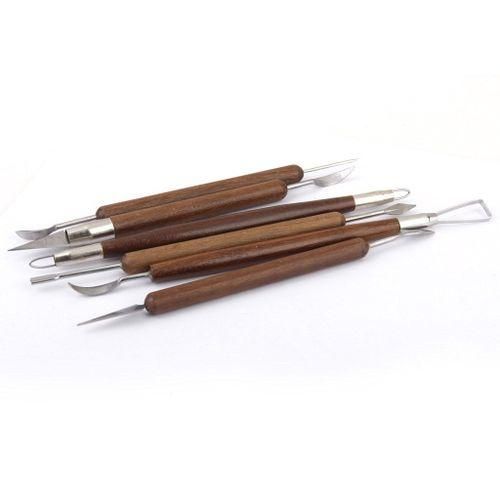 Pottery Clay Sculpture Carving Modeling Tools Wooden Handle