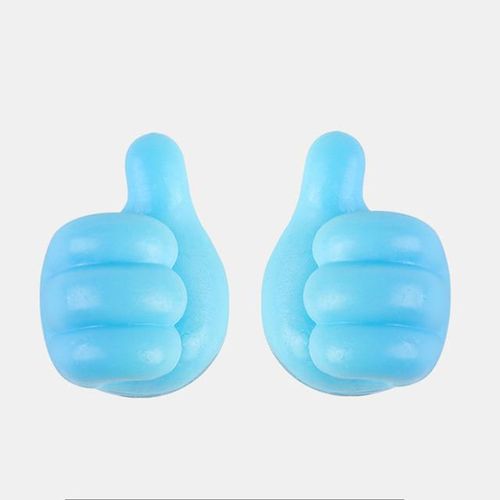 Rubber Holder For Aripods Cable Power Cord Charging Line Glasses Self Adhesive Mini Hook Car Storag Organizer Gadget Decorations-1Pair Blue_Blue