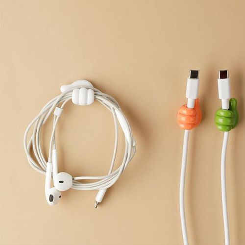 Rubber Holder For Aripods Cable Power Cord Charging Line Glasses Self Adhesive Mini Hook Car Storag Organizer Gadget Decorations-1Pair Blue_Blue