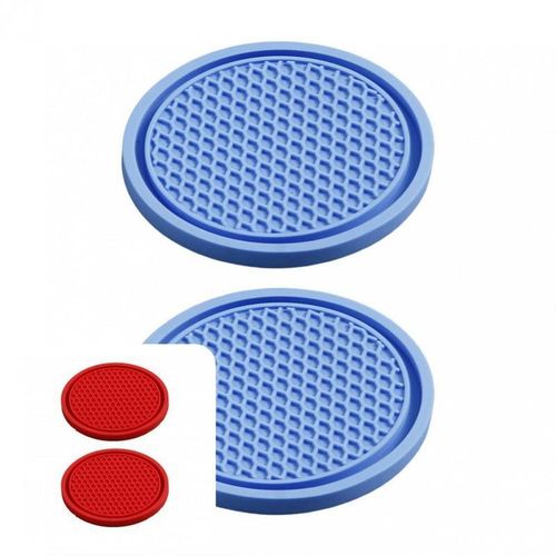 2pcs Innovative Car Bottle Mat Practical Solid Color Car Cup Coaster Portable Anti-Slip Cup Holder Mat