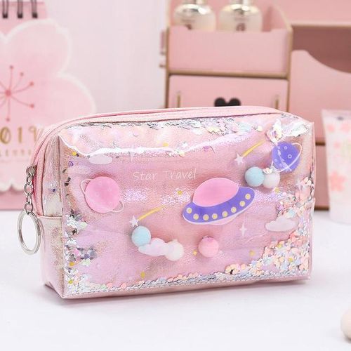 Makeup Case Supplies Star Pencil Case Glitter Large Capacity Pencilcase School Pen Pencil Bag School Box Pencil Pouch Stationery