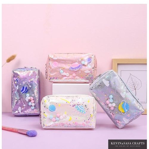 Makeup Case Supplies Star Pencil Case Glitter Large Capacity Pencilcase School Pen Pencil Bag School Box Pencil Pouch Stationery