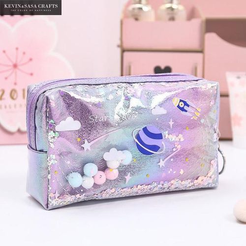 Makeup Case Supplies Star Pencil Case Glitter Large Capacity Pencilcase School Pen Pencil Bag School Box Pencil Pouch Stationery