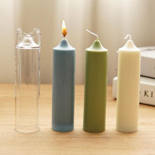 Conjoined Church Candle Mold Cylindrical Aromatherapy Candle Wax Mould Diy Geometric Shaped Spire Plastic Molds Home Decor